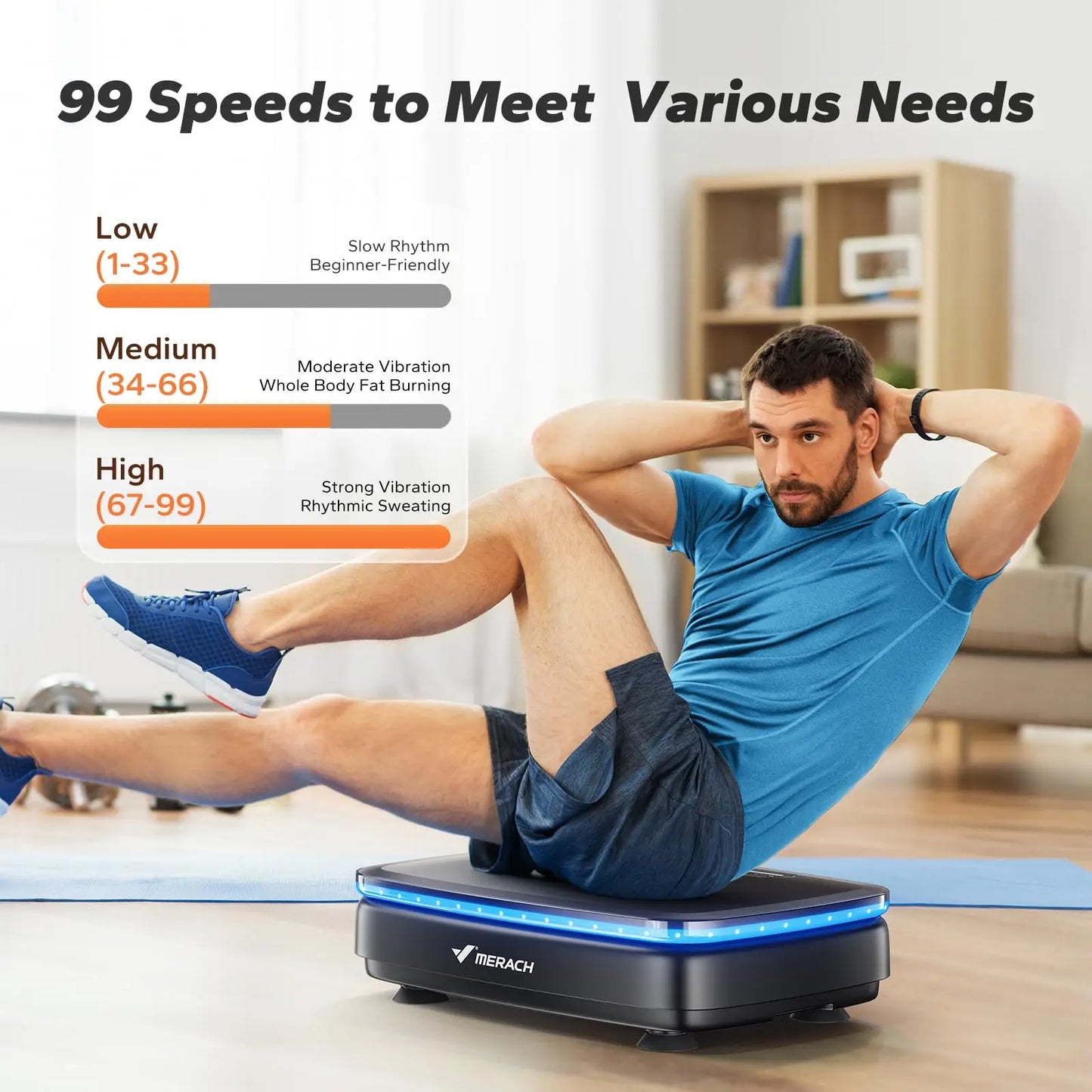 Merach Vibration Plate Exercise Machine Whole Body Workout Power Vibration Platform Lymphatic Drainage Black or White