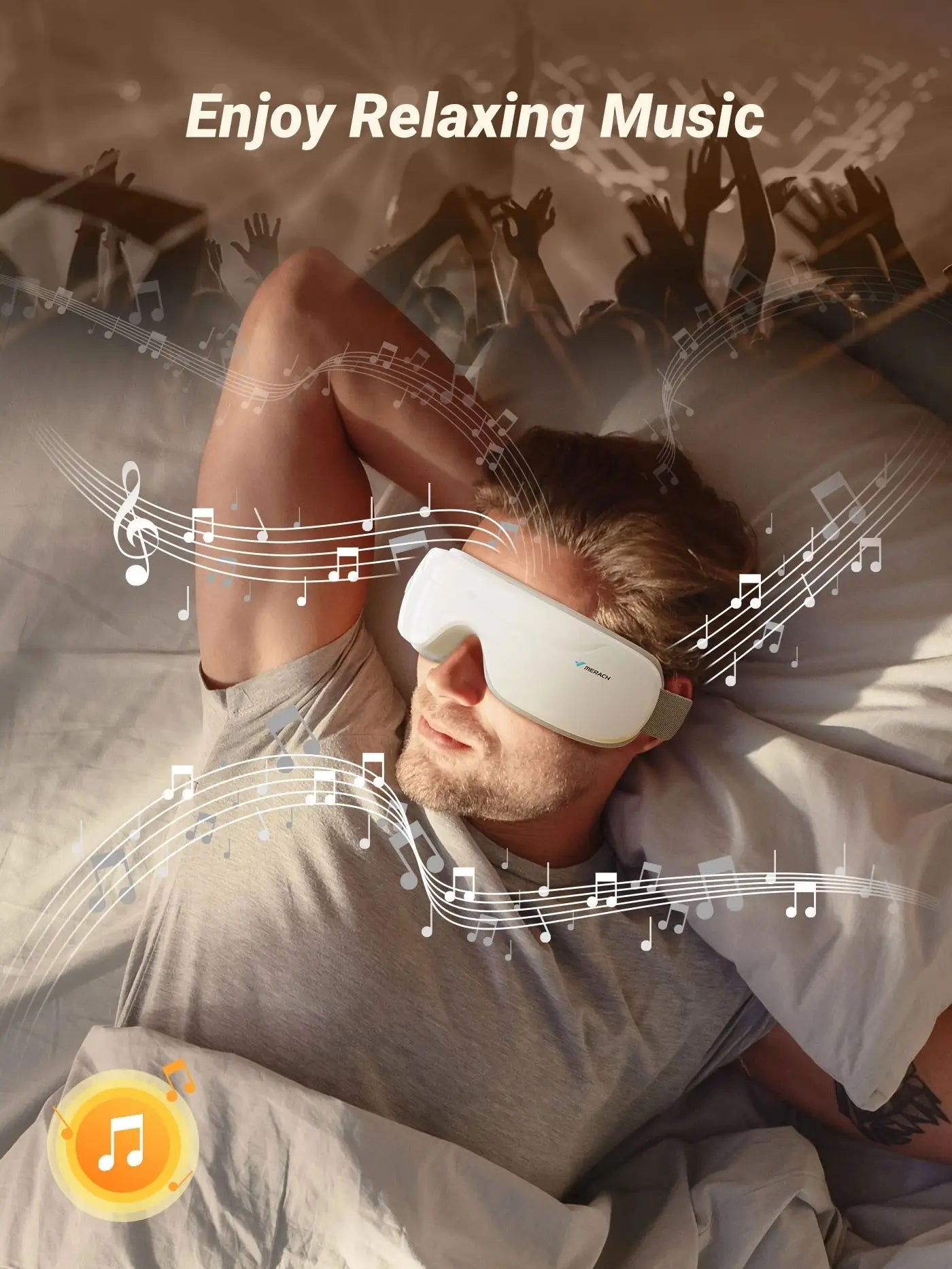 MERACH Eye Massager with Heat Compression and Bluetooth Music Smart Eye Care Device Large Eye Mask for Relaxation Birthday Gift Free Shipping