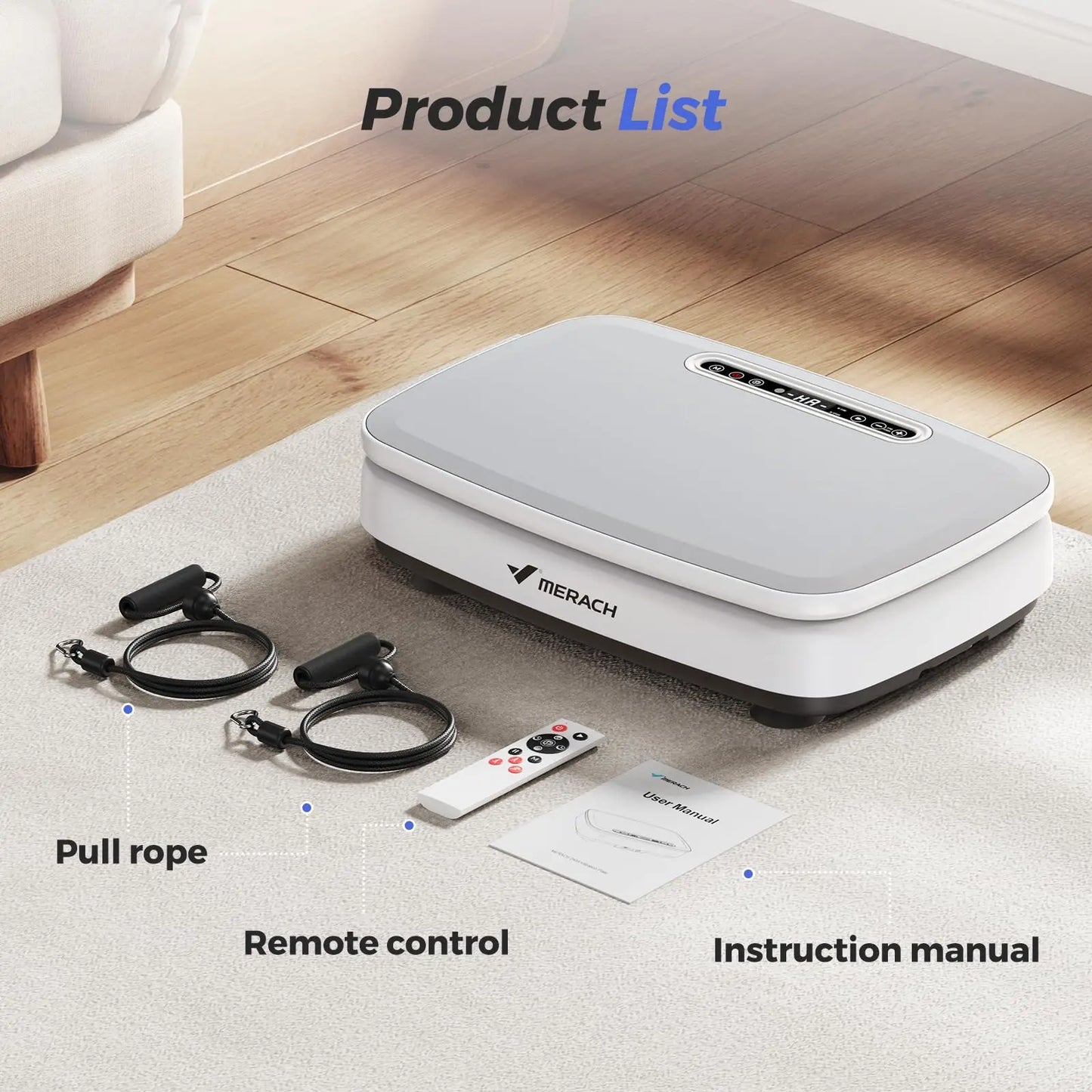 Merach Vibration Plate Exercise Machine Whole Body Workout Power Vibration Platform Lymphatic Drainage Black or White