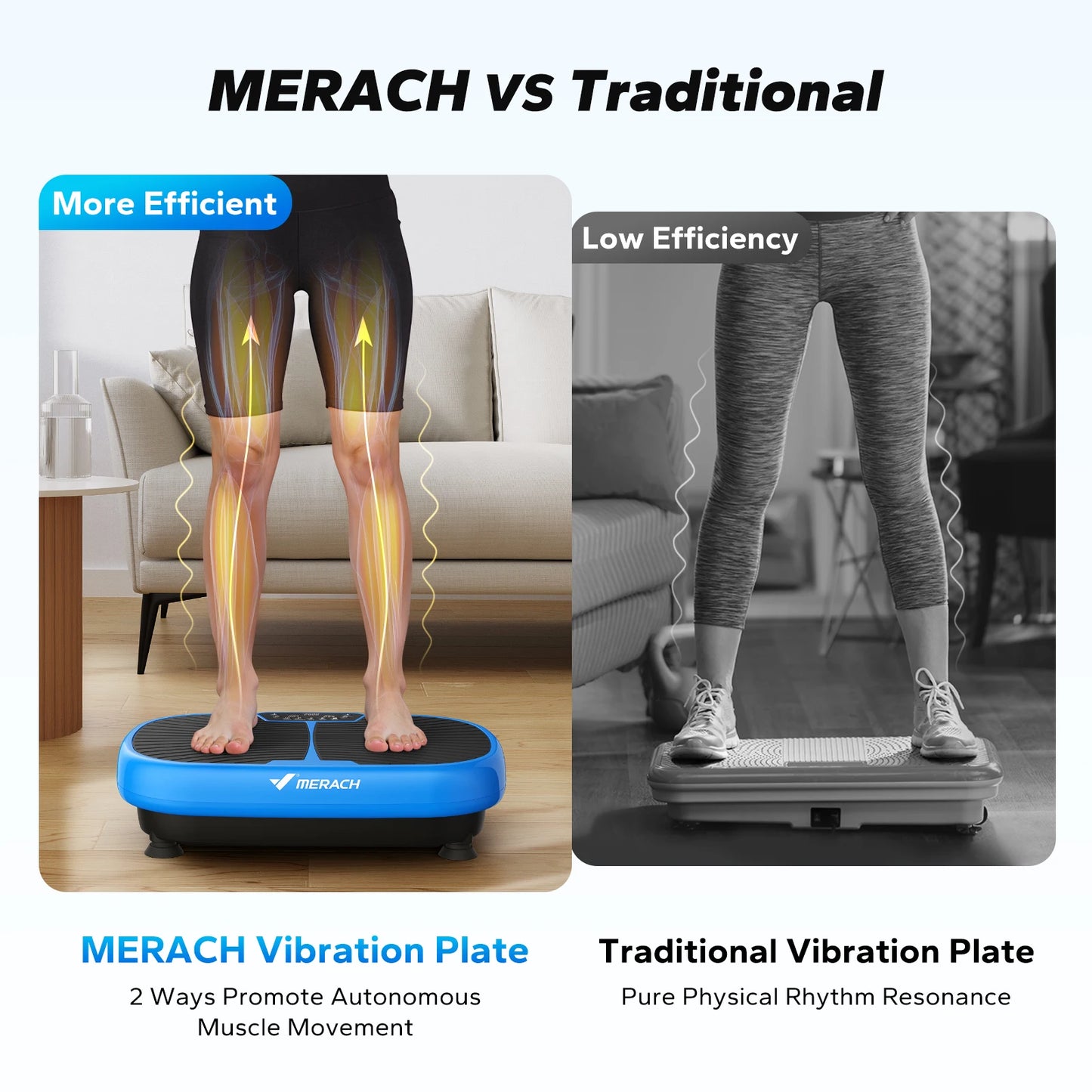 Merach EMS Vibration Plate Exercise Machine for Lymphatic Drainage Pain Relief and Weight Loss