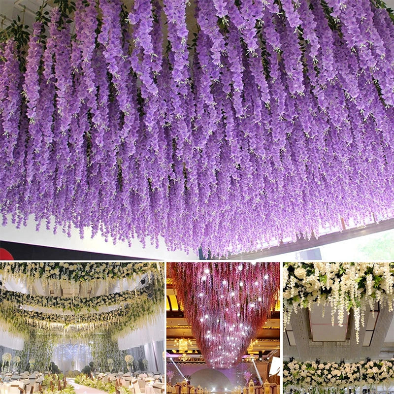 Artificial Wisteria Wreath Rattan for Wedding Arch Decor
