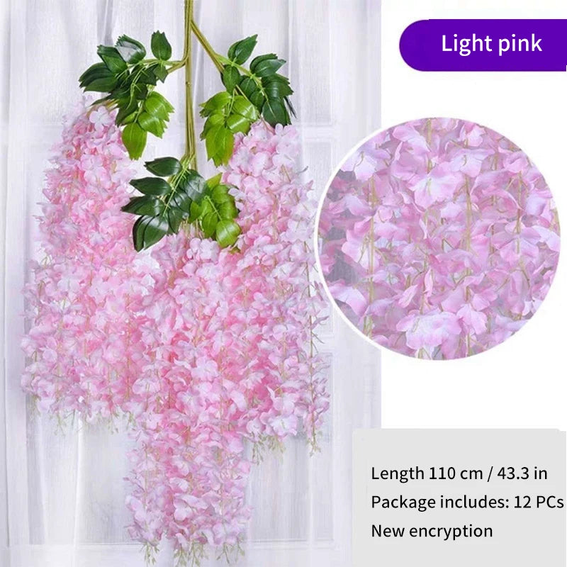 Artificial Wisteria Wreath Rattan for Wedding Arch Decor