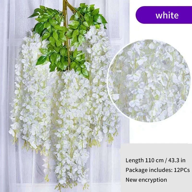 Artificial Wisteria Wreath Rattan for Wedding Arch Decor