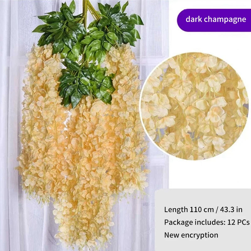 Artificial Wisteria Wreath Rattan for Wedding Arch Decor