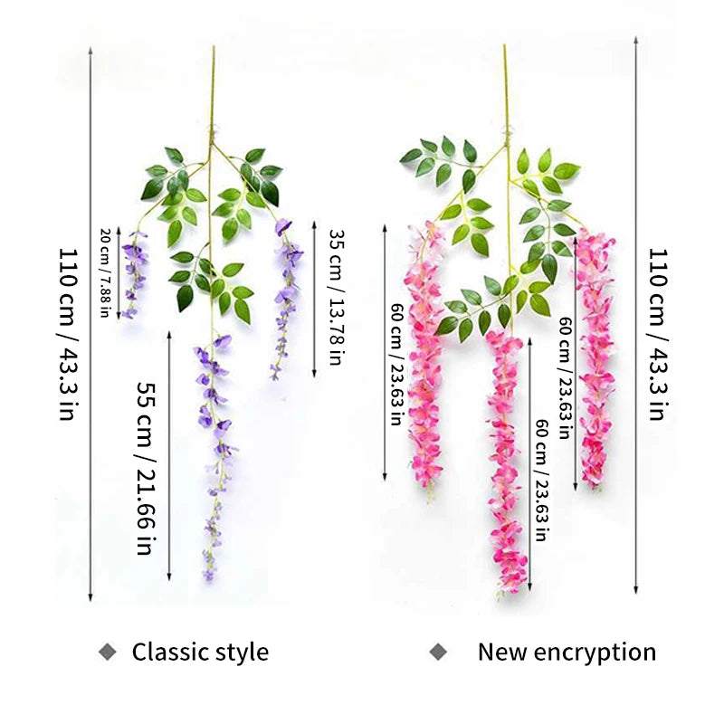 Artificial Wisteria Wreath Rattan for Wedding Arch Decor