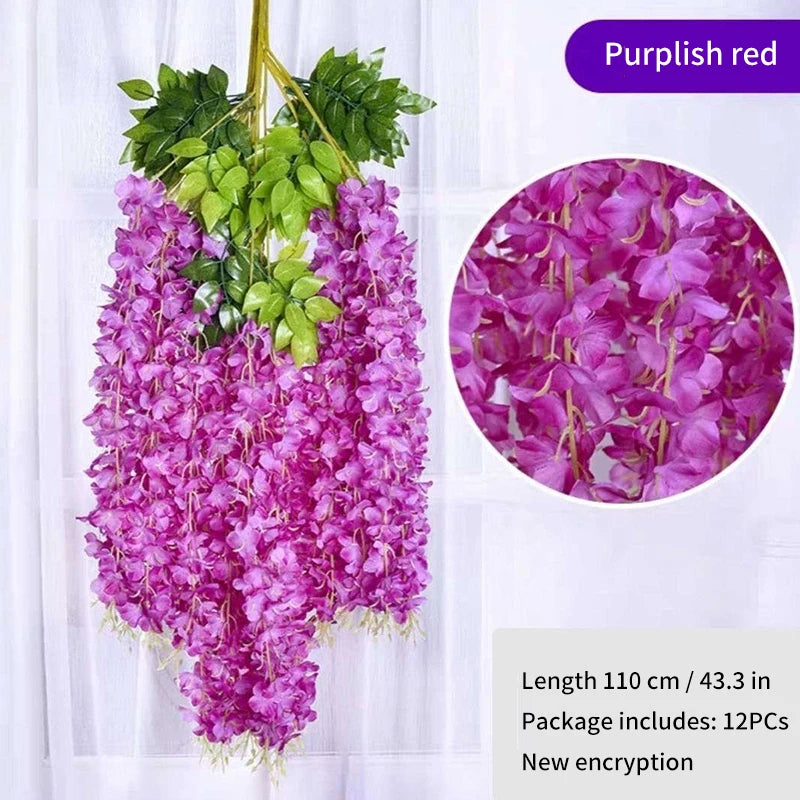 Artificial Wisteria Wreath Rattan for Wedding Arch Decor