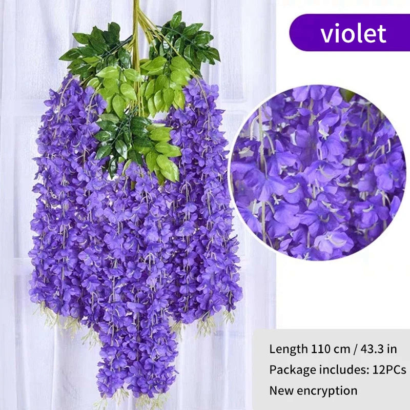 Artificial Wisteria Wreath Rattan for Wedding Arch Decor