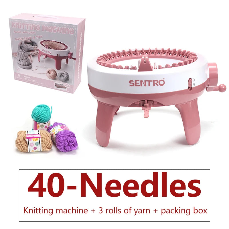 Sentro 40 48 Needle Knitting Machine Dual Knit Loom Kit for Stylish Hats Scarves and Socks Ideal DIY Gift for Craft Lovers