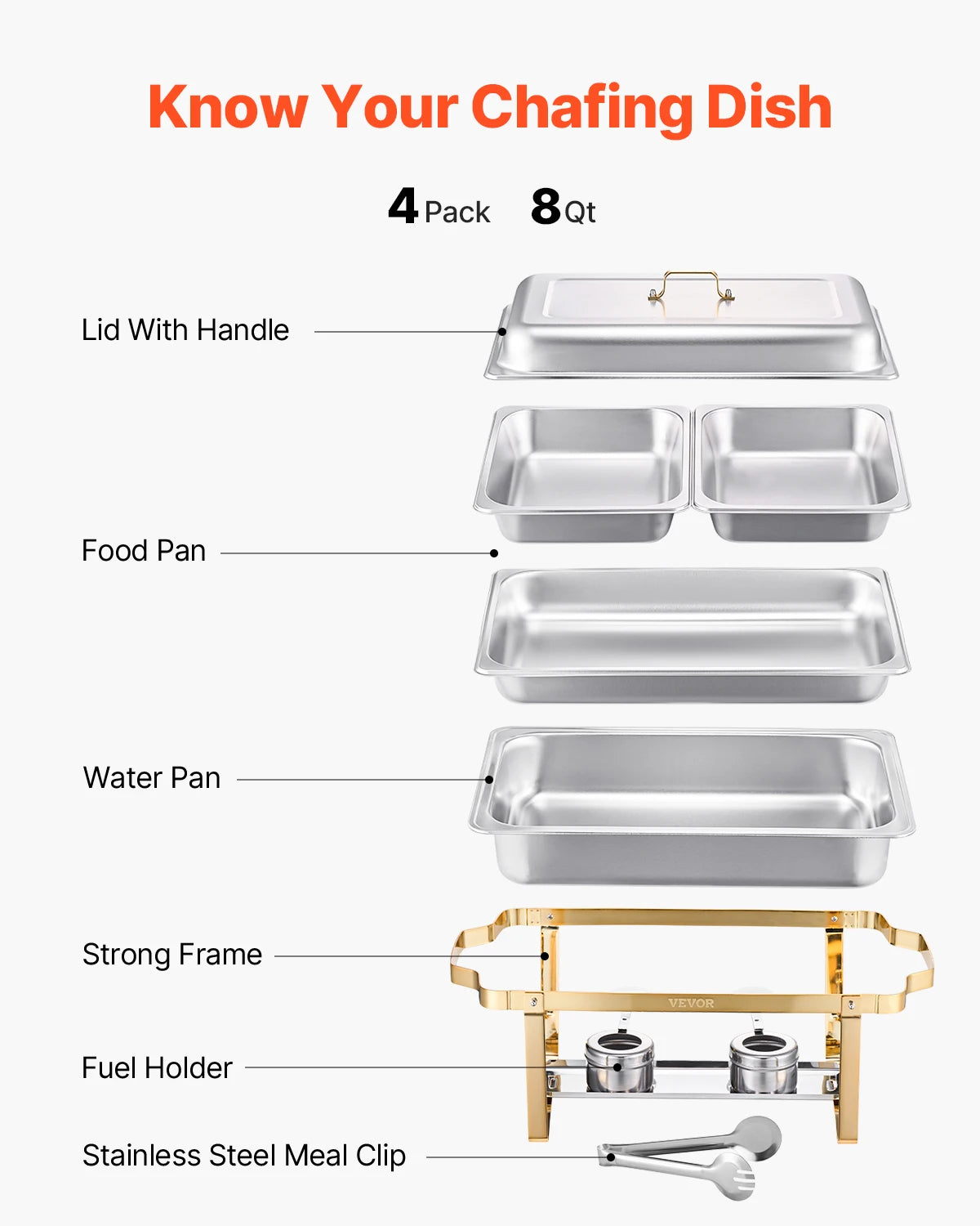 SucceBuy Chafing Dish Set Stainless Steel Chafer With Pans