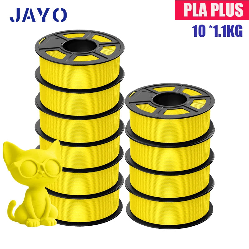 JAYO PLA Plus Filament 1.75mm 10 Rolls Set Non Toxic 3D Printing Refills Smooth No Bubbles Multiple Colors Optional
