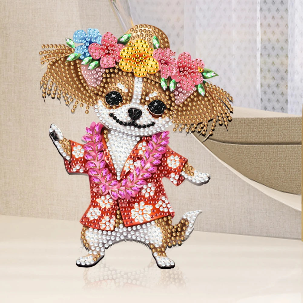 5D DIY Acrylic Animal Tabletop Ornament Diamond Painting Shake Head Cat Decoration