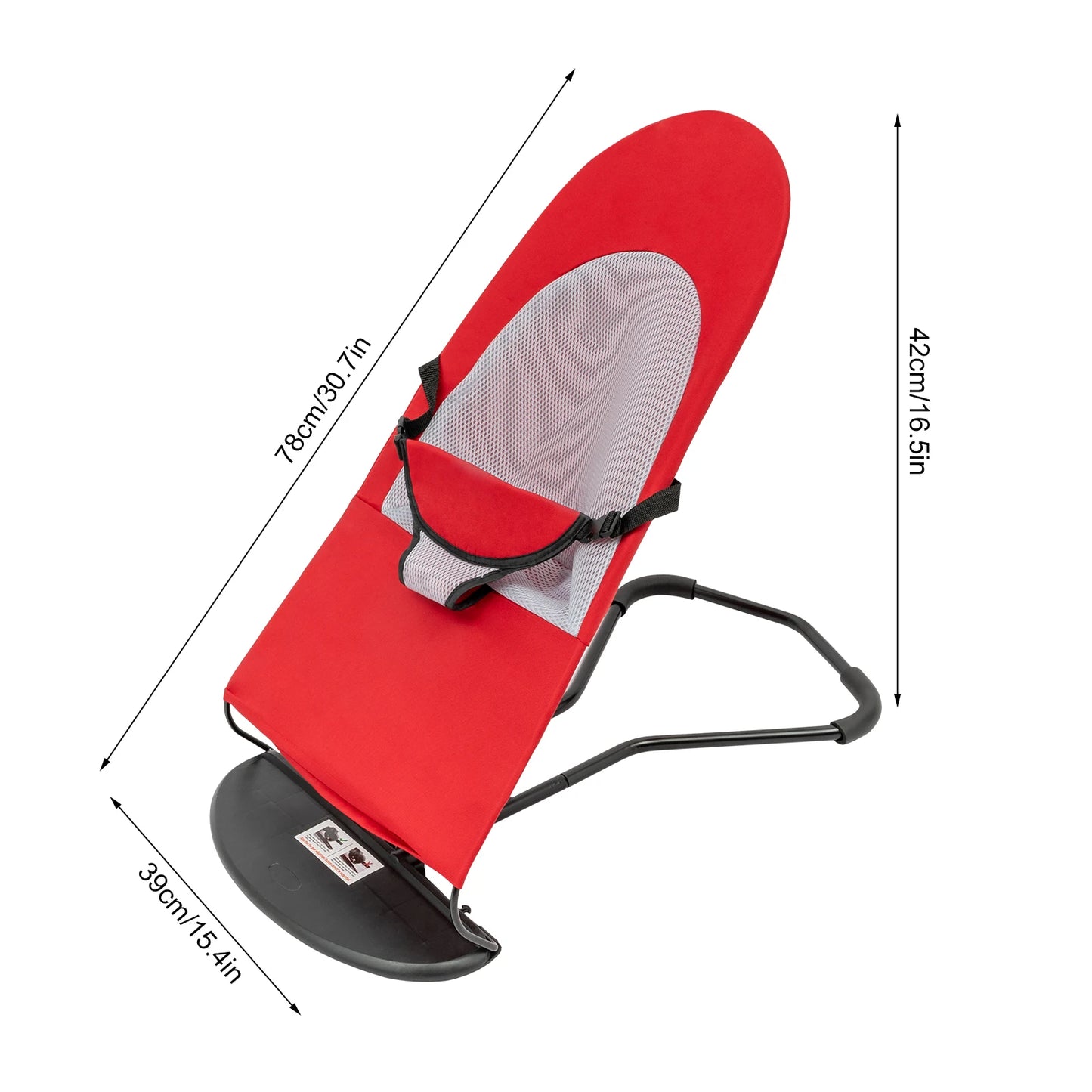 Portable Pet Rocking Chair, 3-Level Adjustable Height Pet Rocker Bed Foldable Racking Chair for Small Pets within 15 kg, Red