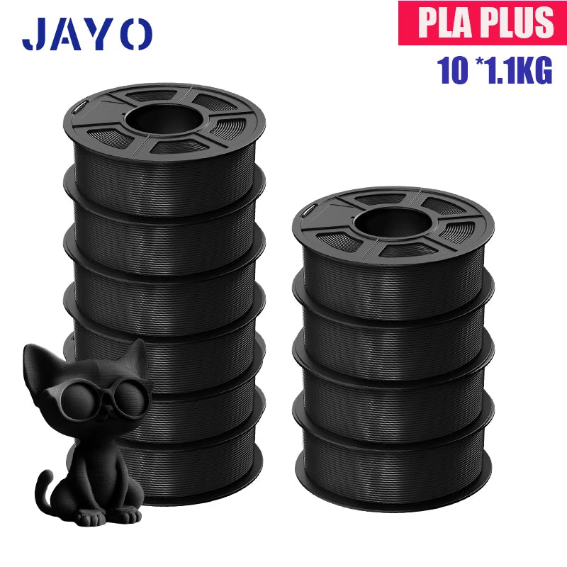 JAYO PLA Plus Filament 1.75mm 10 Rolls Set Non Toxic 3D Printing Refills Smooth No Bubbles Multiple Colors Optional