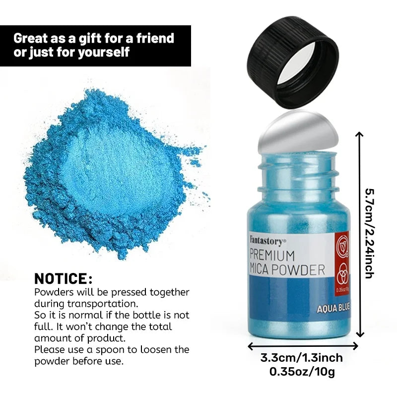 32 Colors Mica Powder Glitter Powder for Craft Supplies 0.35oz