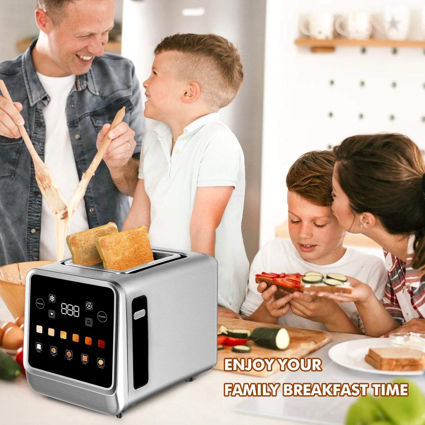 Smart Toaster with LCD Display and Digital Timer Features