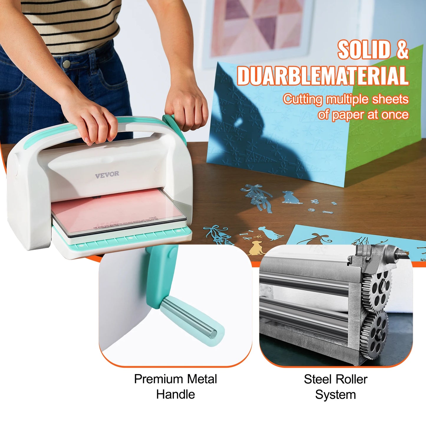 SucceBuy 6 Inch 9 Inch Manual Die Cutting Embossing Machine Mini Opening Scrapbooking Handmade Tools for DIY Art Craft Card Decorations