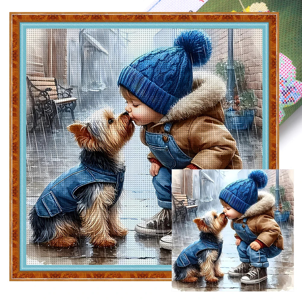 Embroidery Eco-Cotton Thread Boy Cross Stitch Kit Art