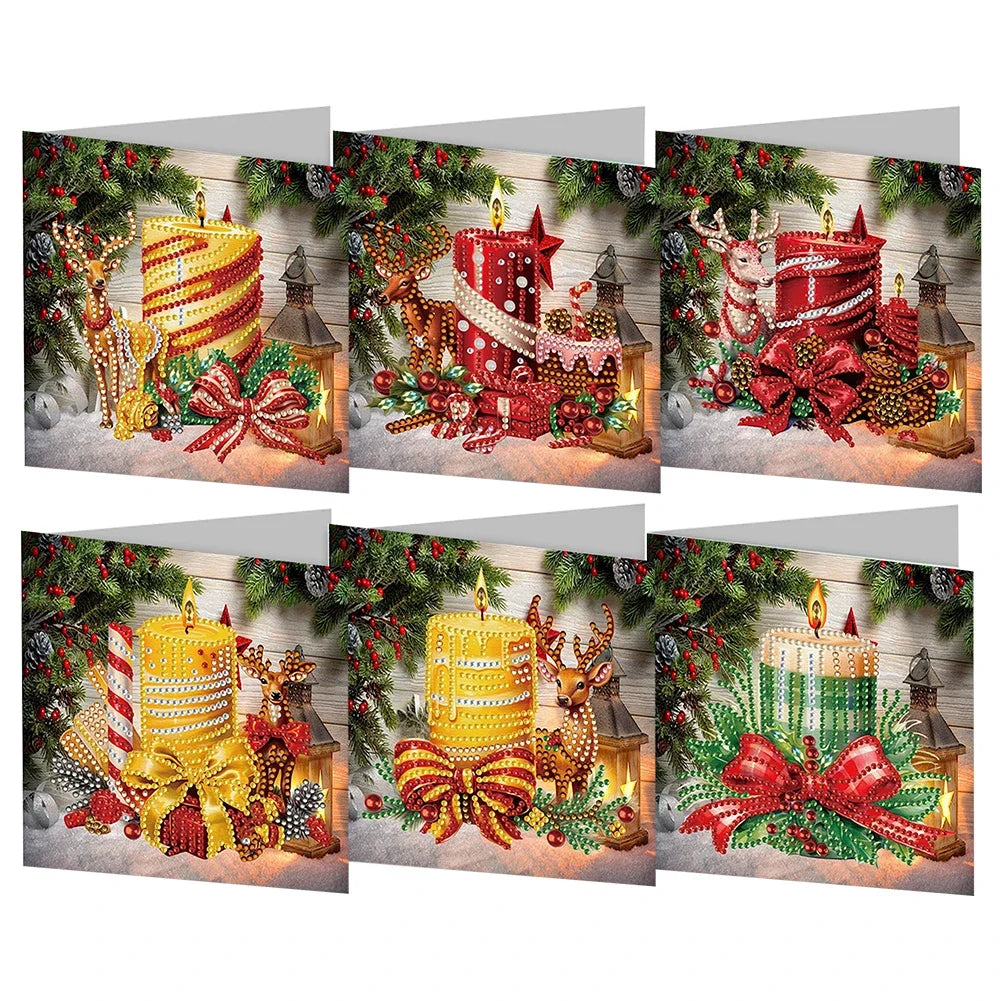 Diamond Christmas Candle Card Kit for Holiday Art Projects