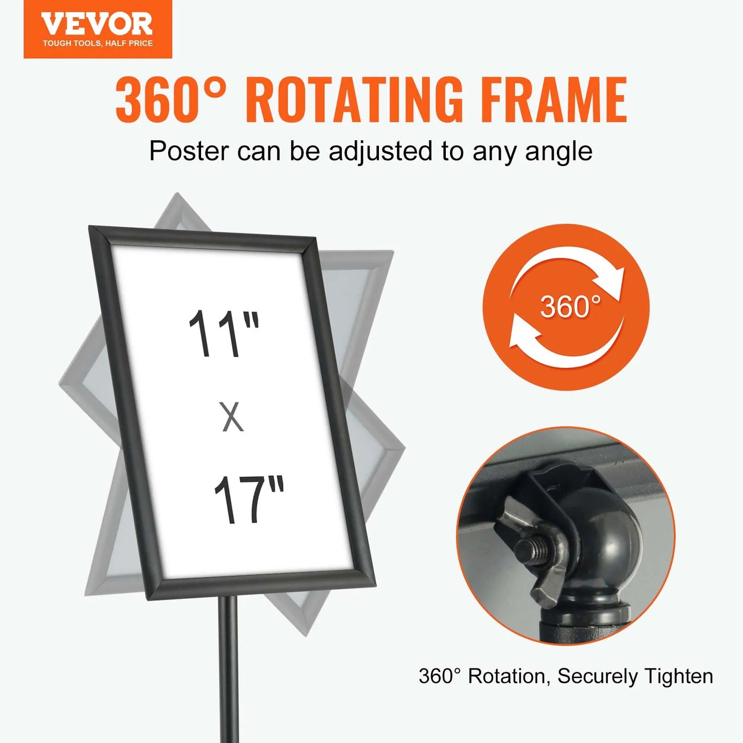VEVOR Pedestal Sign Holder Adjustable Floor Poster Stand