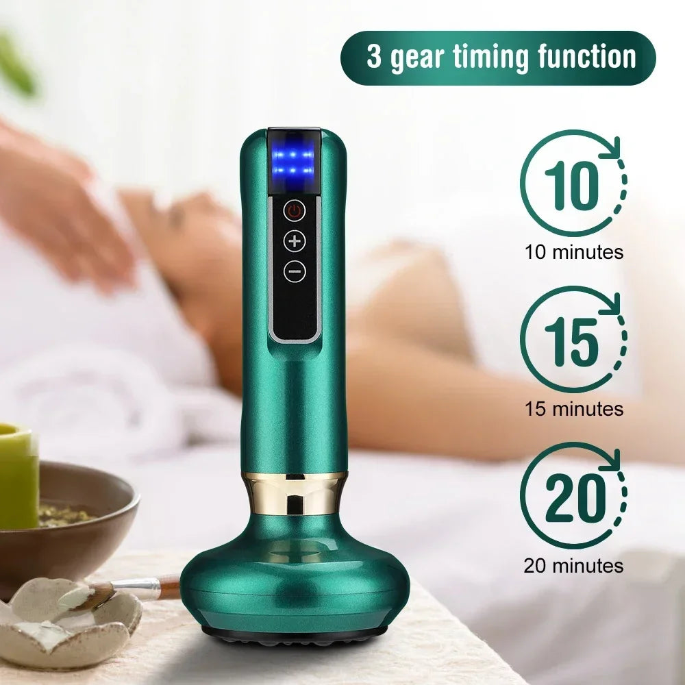 Tricolor Electric Massager Gua Sha Anti Cellulite Vacuum Suction Cup Beauty Health Scraping Infrared Heat Slimming Massage Therapy