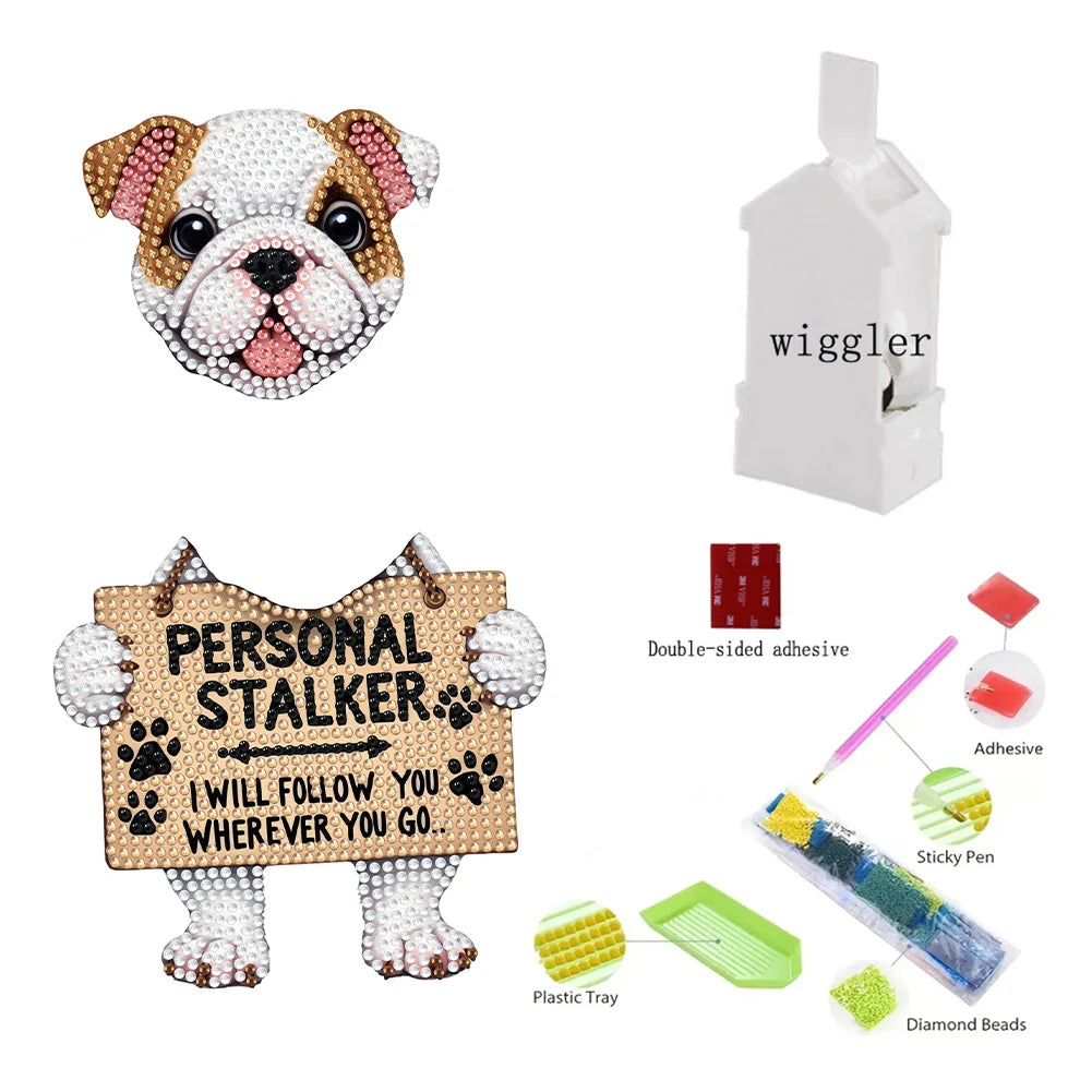 5D DIY Acrylic Animal Tabletop Ornament Diamond Painting Shake Head Cat Decoration