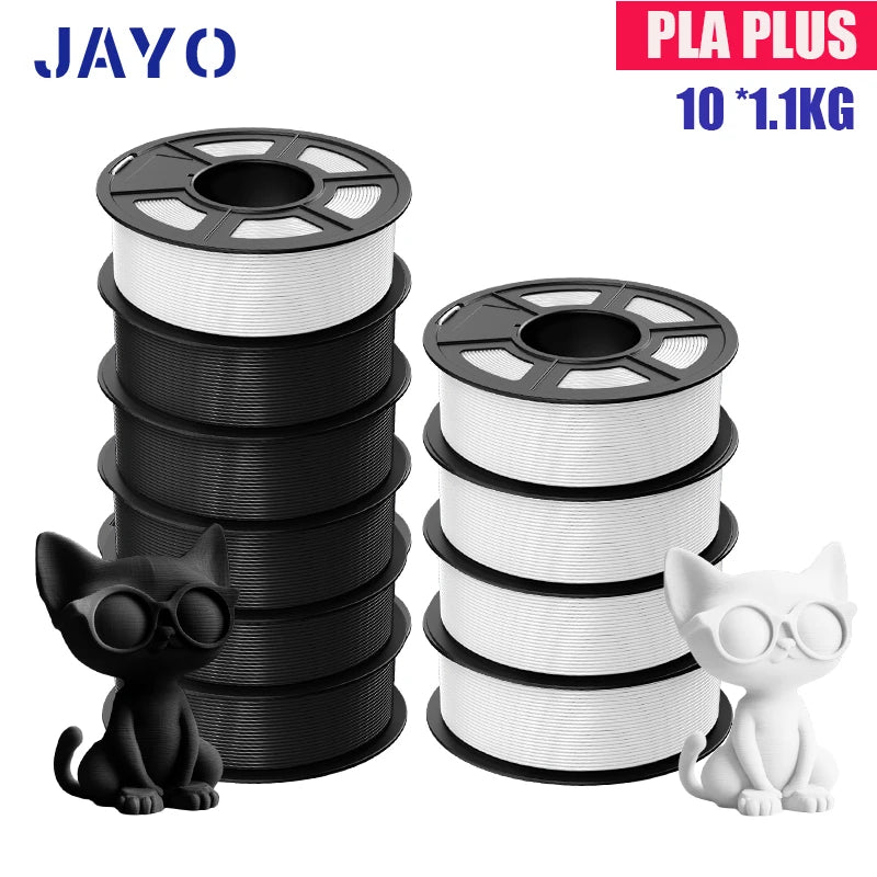 JAYO PLA Plus Filament 1.75mm 10 Rolls Set Non Toxic 3D Printing Refills Smooth No Bubbles Multiple Colors Optional