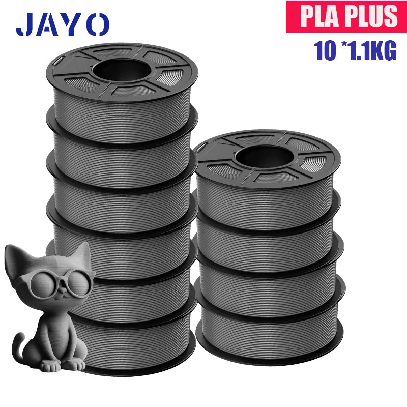 JAYO PLA Plus Filament 1.75mm 10 Rolls Set Non Toxic 3D Printing Refills Smooth No Bubbles Multiple Colors Optional