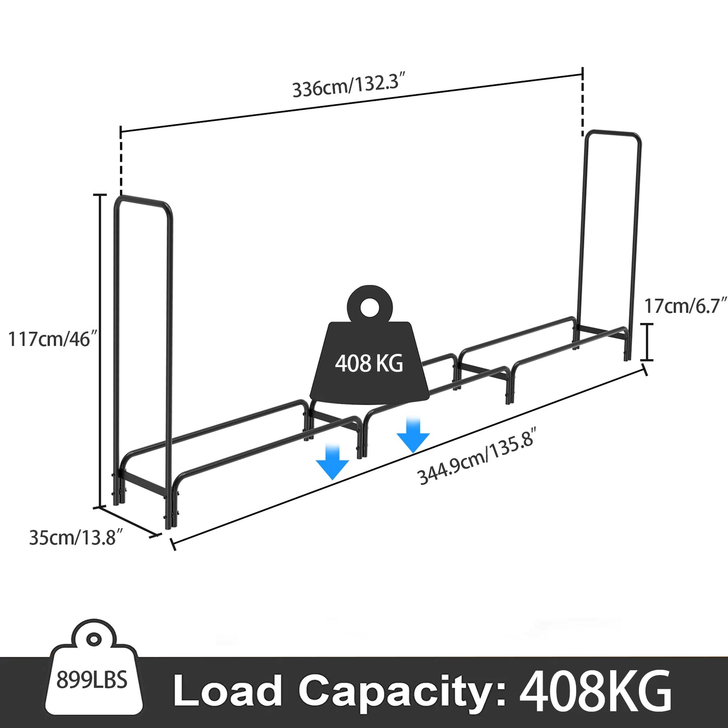 Outdoor Fire Wood Log Rack for Fireplace Heavy Duty