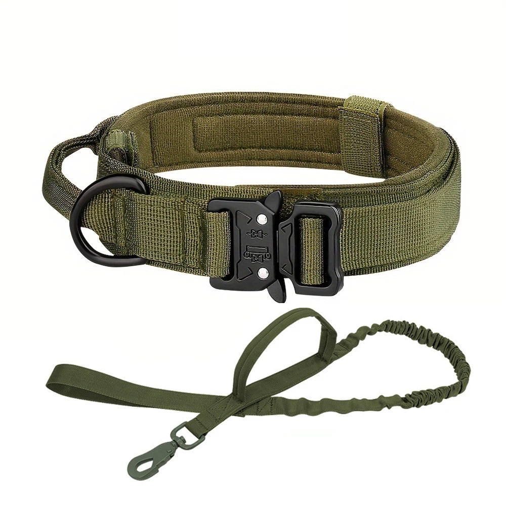 Dog Training Collar Adjustable Tactical Dog Collar and Leash Set with Control Handle for Small and Large Dogs