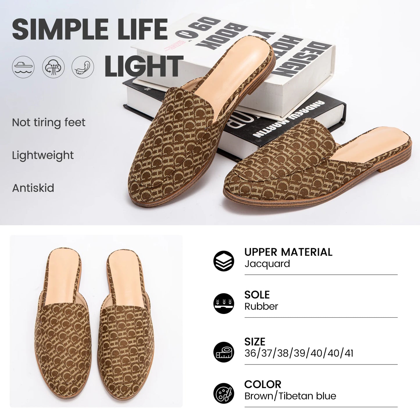 Women Summer Cool Anti Slip Slippers with Letter Printing Design Casual Sandals Exquisite Craftsmanship