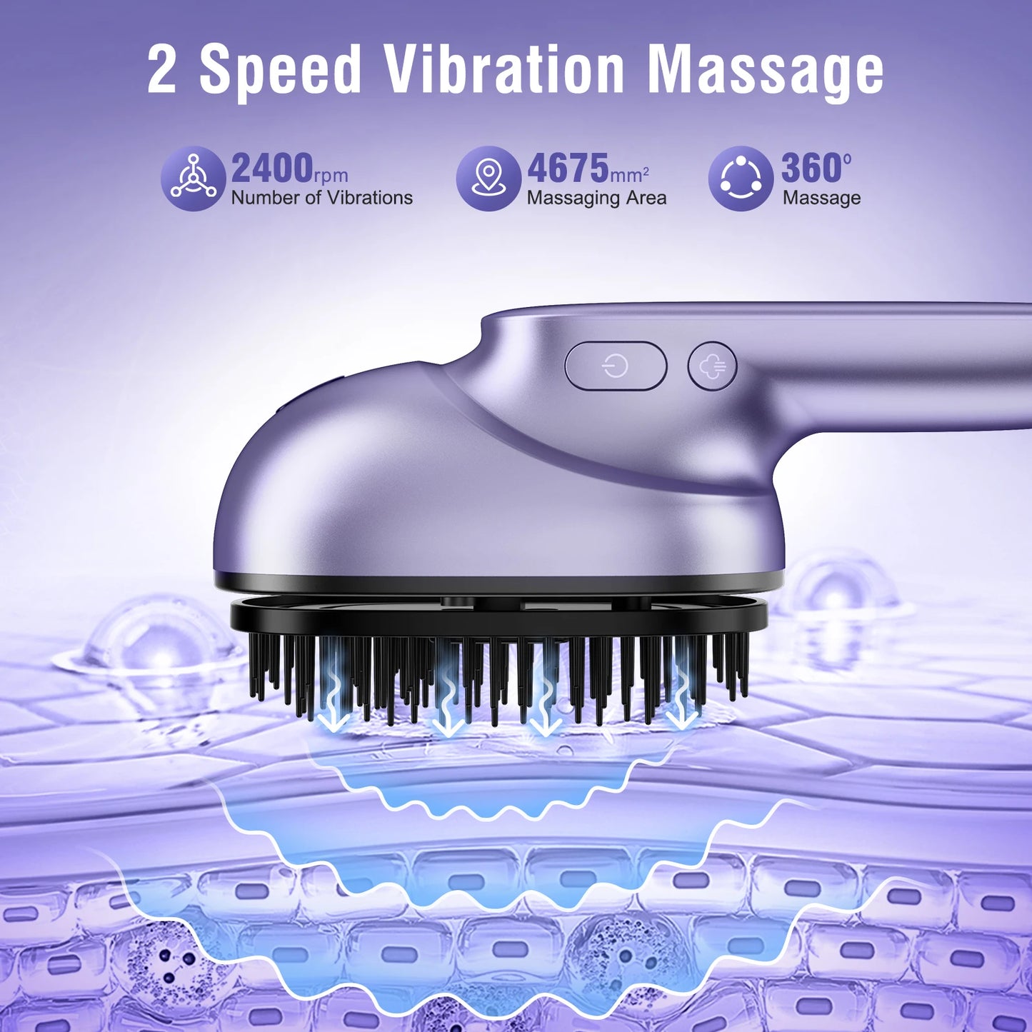 Electric Scalp Massager Brush Portable Vibrating Scalp Massager Tool Head for Hair Relax
