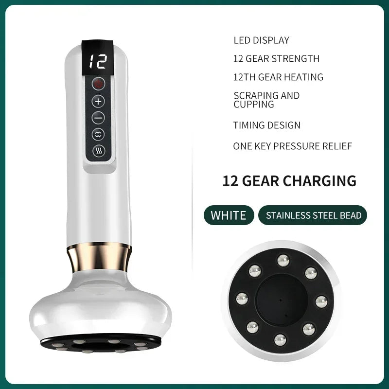Tricolor Electric Massager Gua Sha Anti Cellulite Vacuum Suction Cup Beauty Health Scraping Infrared Heat Slimming Massage Therapy