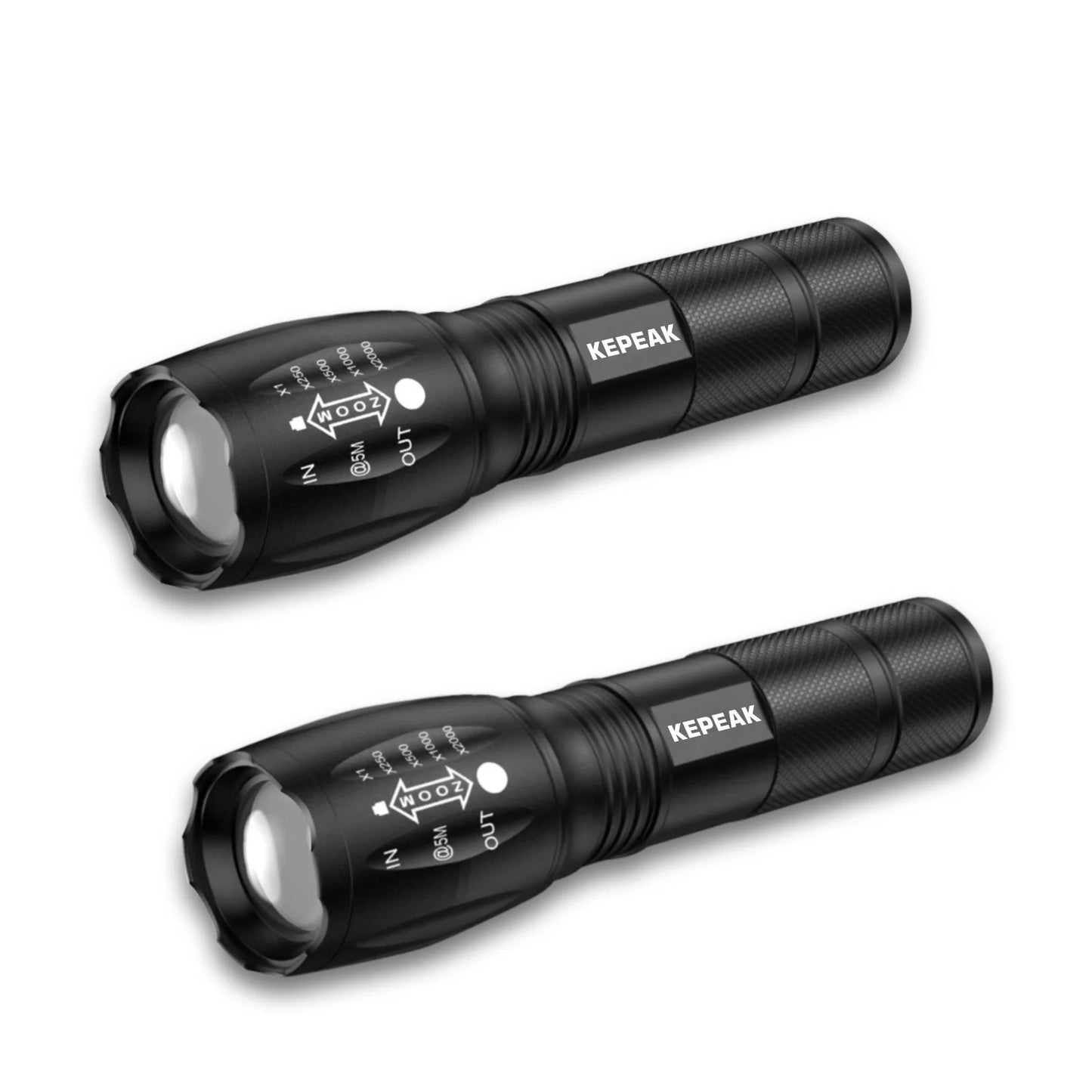 2 pcs High Power Led Flashlight 5 Lighting Modes