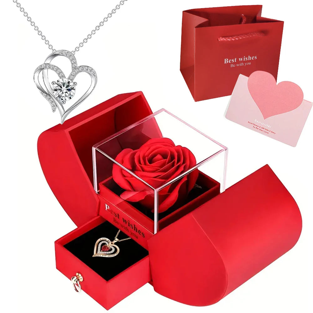Luxury Rose Jewelry Box Gift For Valentines Day And Moments