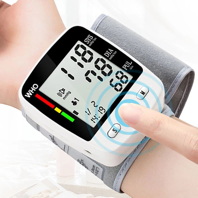 Rechargeable Wrist Blood Pressure Monitor with LCD Display