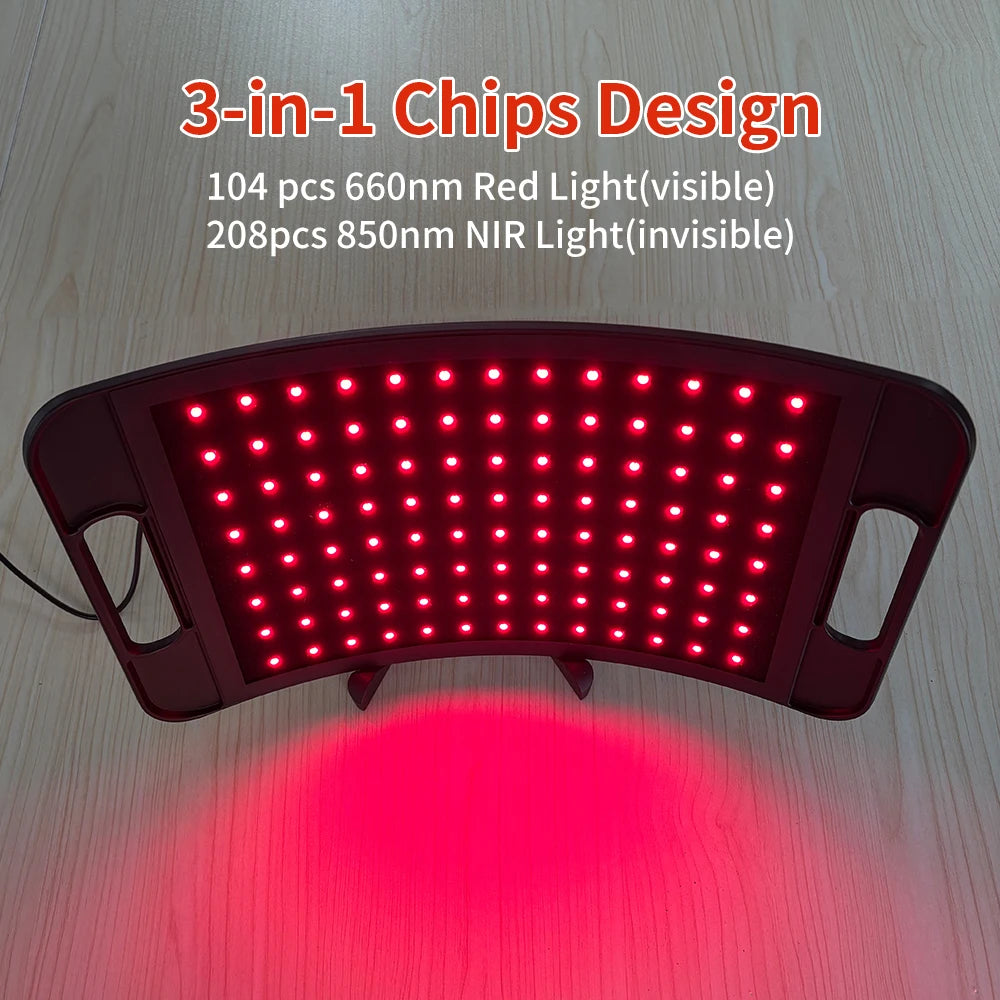 Red Light Lamp For Face And Body Home Use 660nm 850nm Near Infrared Light Panel Device With Adjustable Stand And Timer