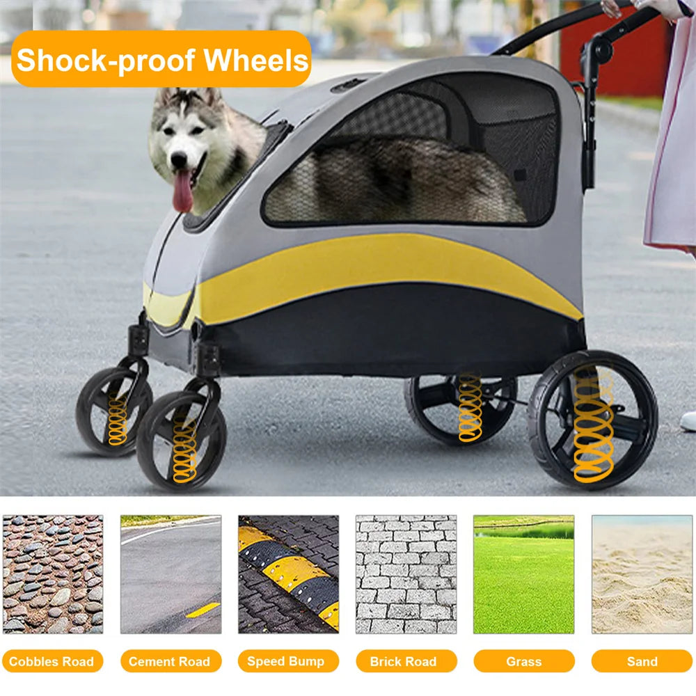 Premium Dog Stroller Pram by Breed for All Dog Sizes