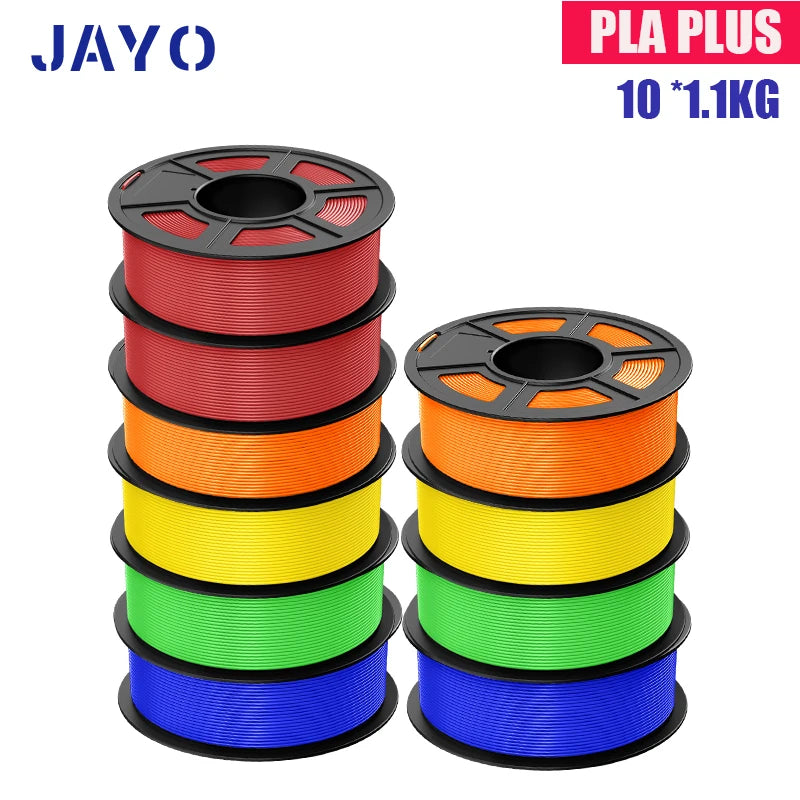 JAYO PLA Plus Filament 1.75mm 10 Rolls Set Non Toxic 3D Printing Refills Smooth No Bubbles Multiple Colors Optional