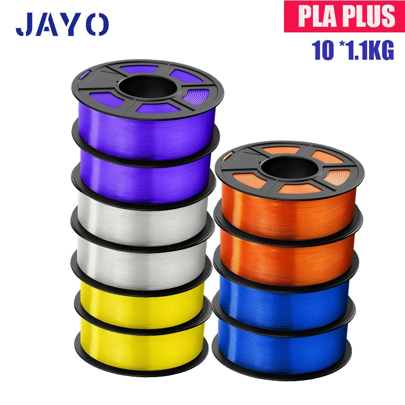 JAYO PLA Plus Filament 1.75mm 10 Rolls Set Non Toxic 3D Printing Refills Smooth No Bubbles Multiple Colors Optional