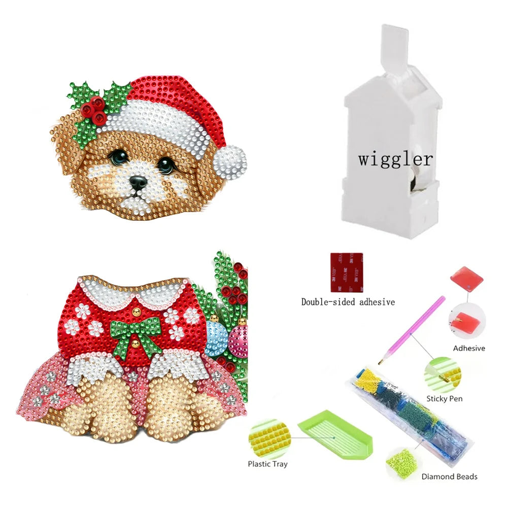 5D DIY Acrylic Animal Tabletop Ornament Diamond Painting Shake Head Cat Decoration