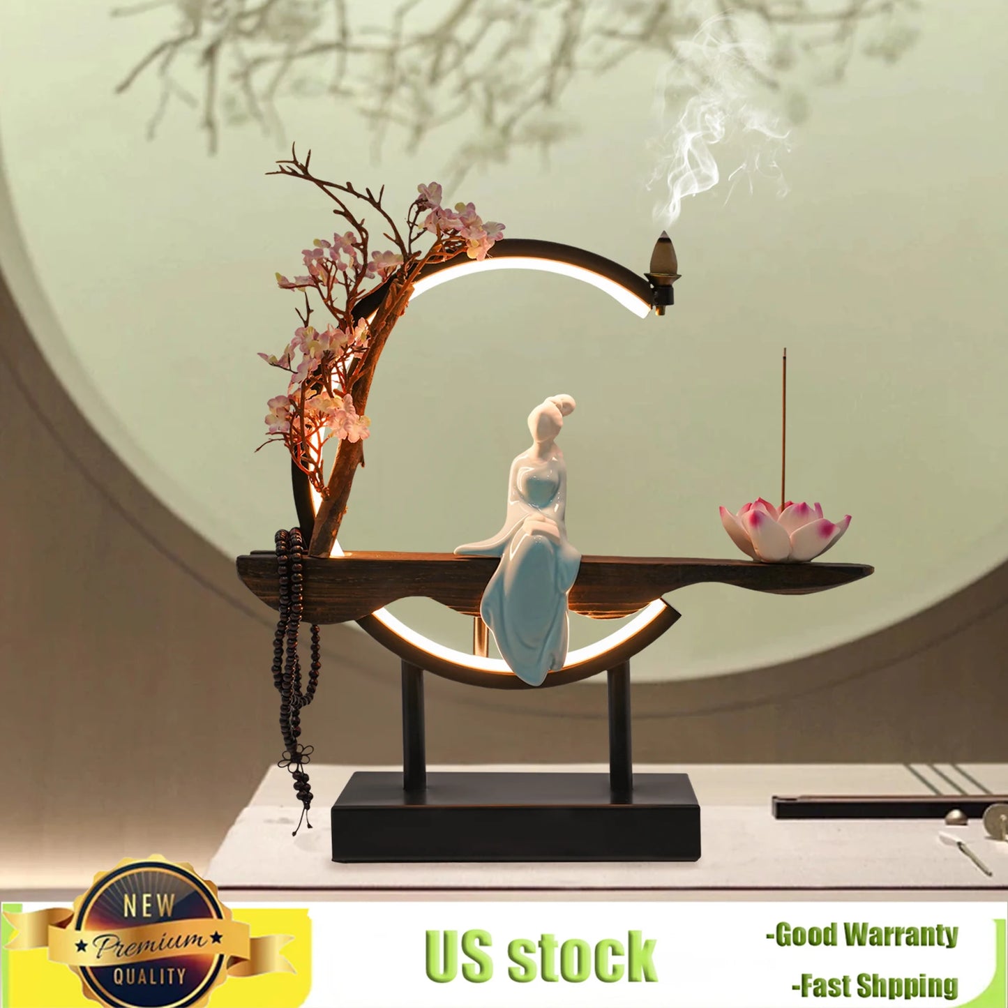 Bymaocar New Chinese Style Zen Meditation Incense Burner Set