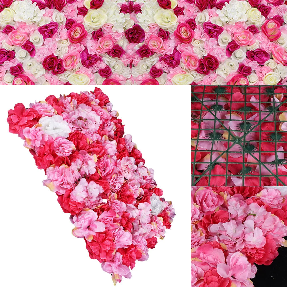 12-Piece Flower Wall Panel Set Silk Dahlia and Rose for Wedding Party Home Decorations