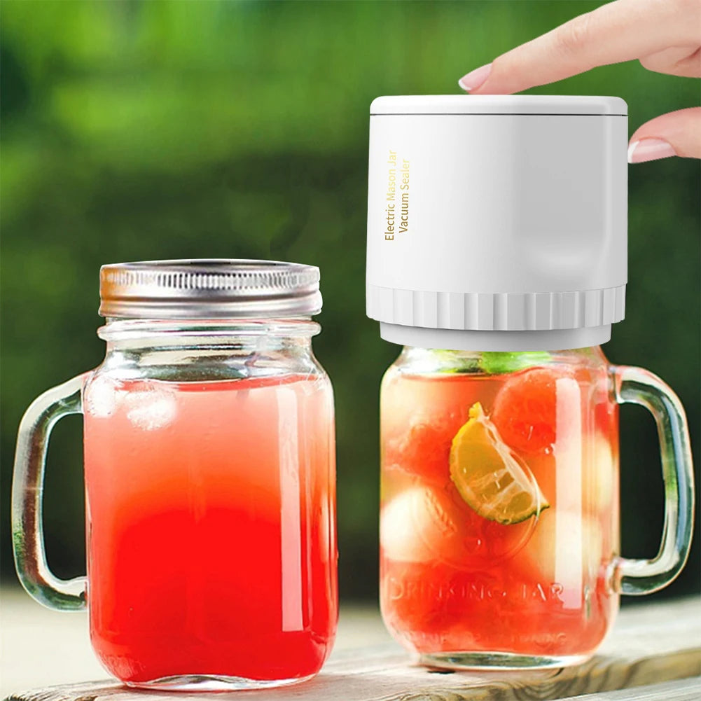 New Automatic Mason Jar Vacuum Sealer Kit Electric Cordless Vacuum Sealing Machine for Wide Mouth Jars