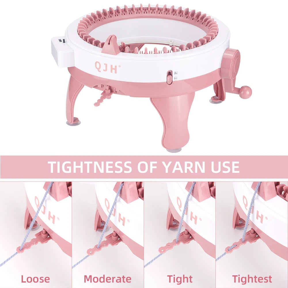 QJH 48-Needle Knitting Machine Kit Portable Easy-to-Use DIY Loom for Scarves Hats Gloves
