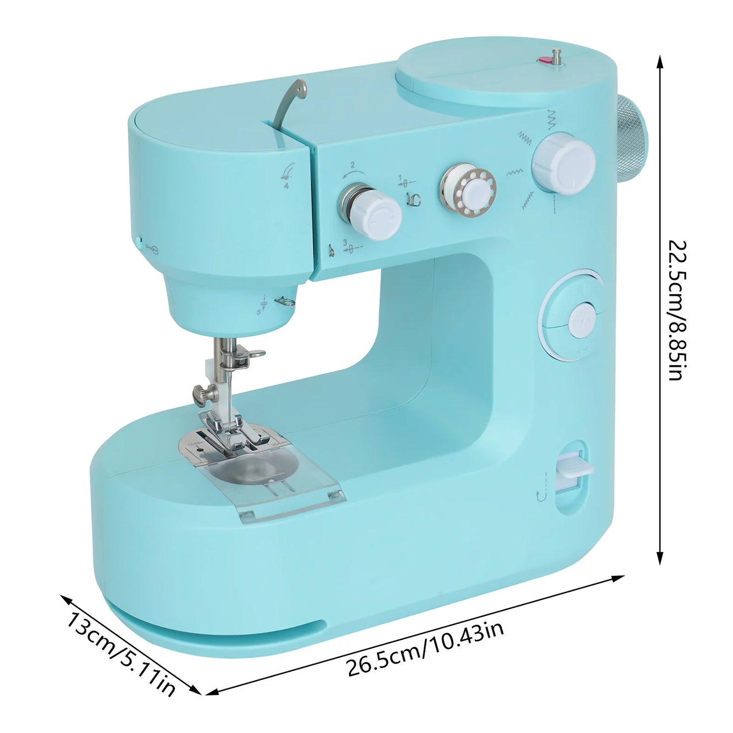 Portable Sewing Machine Electric Mini Stitch Mending Crafting LED Light 5 Stitch Application