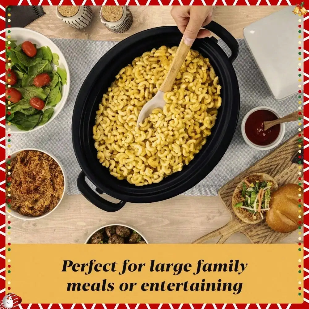Kitchen Essentials 7 Quart Versatile Slow Cooker for Stews Seasonings Durable Easy to Clean Suitable for Cooking