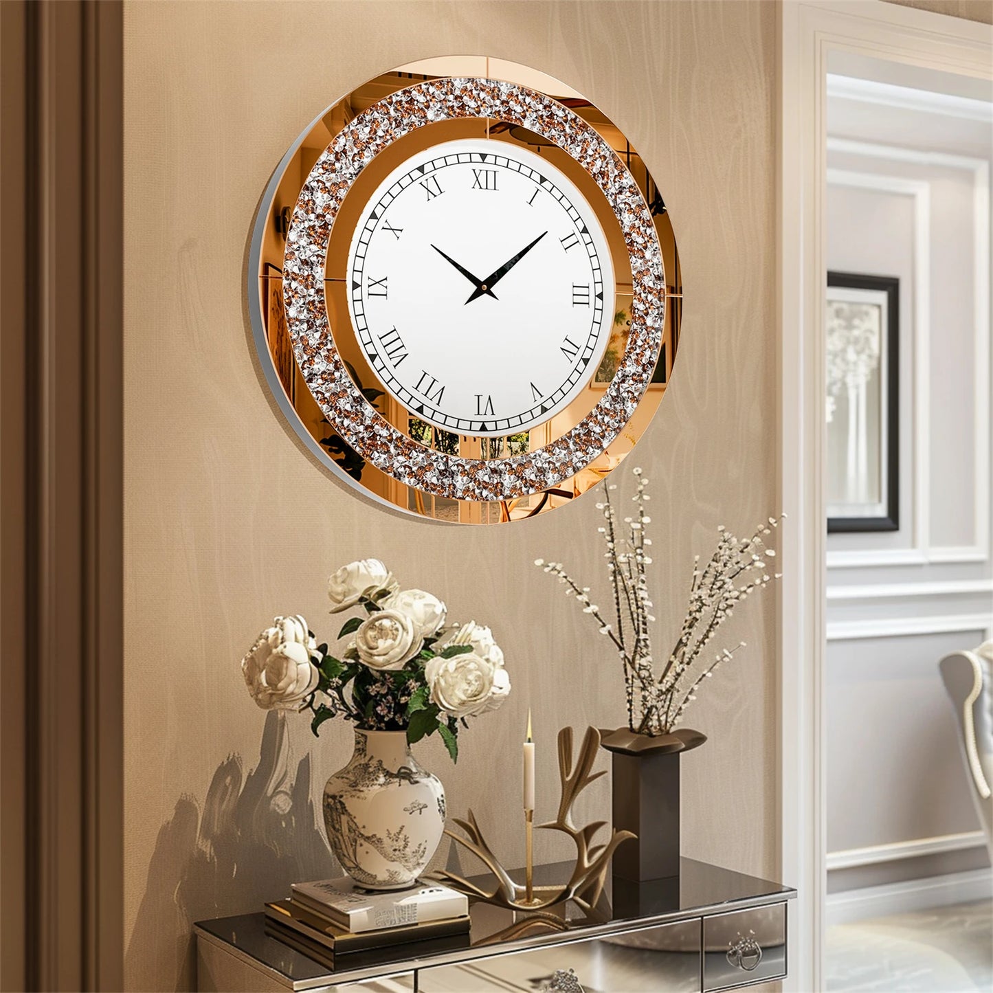 Shining Mirrored Wall Clock