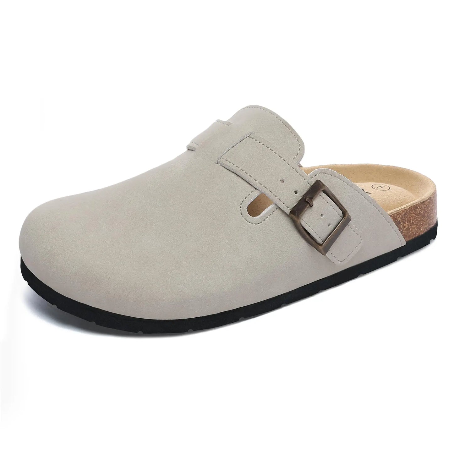 Women's Suede Clogs Shoes Adjustable Buckle Slip On Slippers