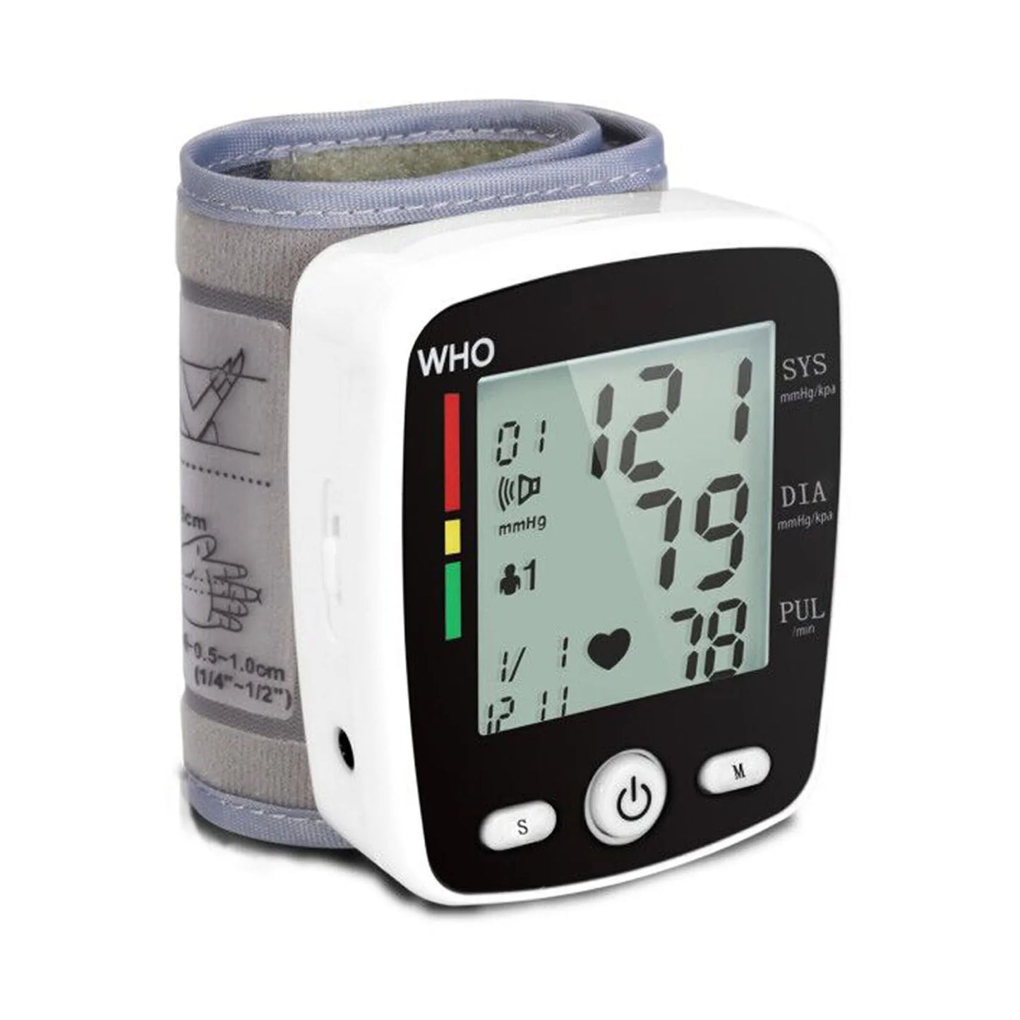 Rechargeable Wrist Blood Pressure Monitor with LCD Display
