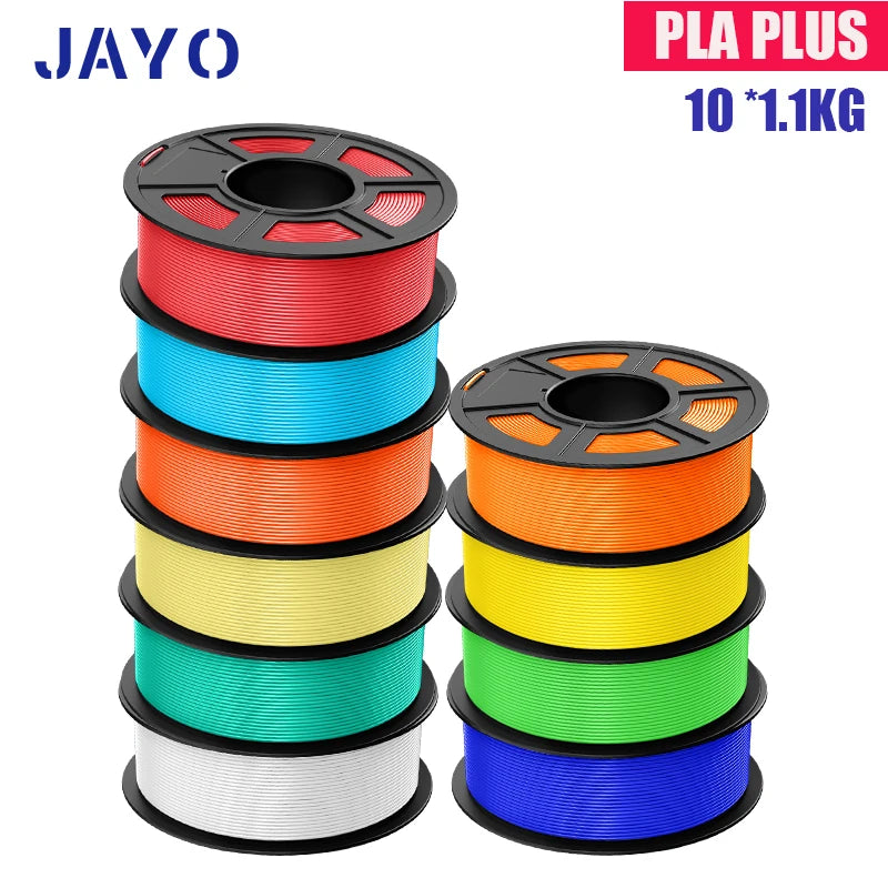 JAYO PLA Plus Filament 1.75mm 10 Rolls Set Non Toxic 3D Printing Refills Smooth No Bubbles Multiple Colors Optional